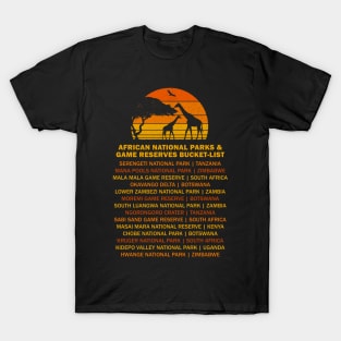 African Safari Bucket List Sunset Giraffe Mother Serengeti T-Shirt